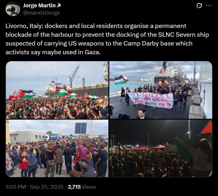 Tweet à propos de la situation en Italie